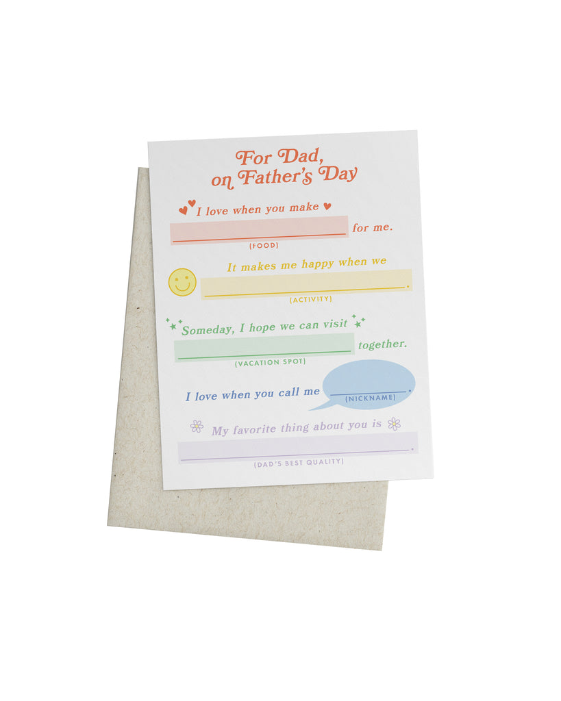 Dad Mad Libs Card