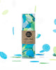 Confetti bomb tube of 1 ounce of party confetti in a mix of blue colors.