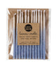 Package of 12 hand-dipped blue beeswax birthday candles with ombré effect