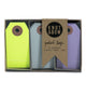 Package of 30 paper parcel gift tags in a trio of neon yellow, grey, and violet