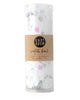 Confetti bomb tube of 1 ounce of party confetti in a mix of white and iridescent.