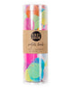 Confetti bomb tube of 1 ounce of party confetti in assorted rainbow circles.