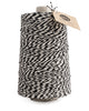 Jumbo cone with 750 yards of dual- color cotton twine in black and white baker’s