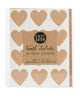 Pack of 36 heart shaped stickers in kraft paper