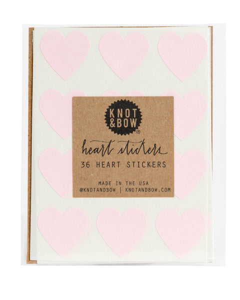 Pack of 36 heart shaped stickers in light pink