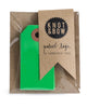 Package of 10 paper parcel gift tags in kelly green