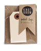 Package of 10 paper parcel gift tags in manilla