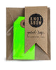 Package of 10 paper parcel gift tags in neon green