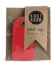 Package of 10 paper parcel gift tags in red