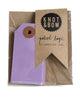 Package of 10 paper parcel gift tags in violet