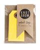 Package of 10 paper parcel gift tags in yellow