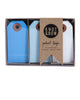 Package of 30 paper parcel gift tags in a trio of blue colors