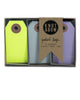 Package of 30 paper parcel gift tags in a trio of neon yellow, grey, and violet