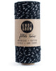 Spool of 100 yards of the original glitter twine in black cotton with a twist of metallic silver